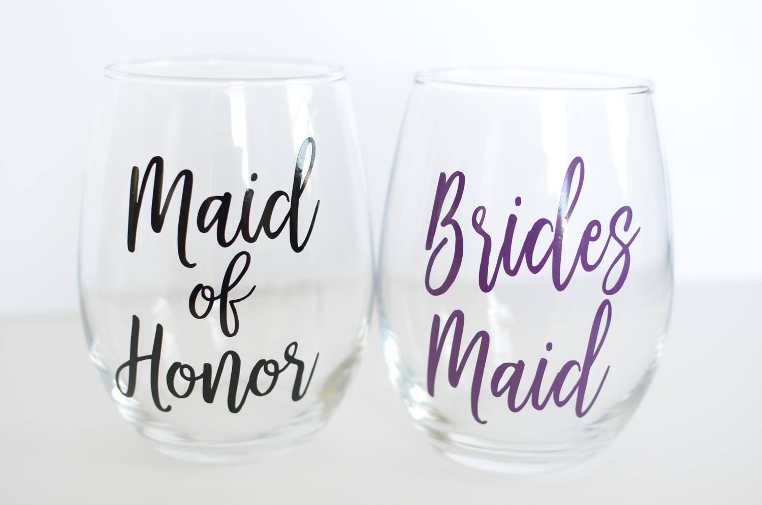 10 oz Wine Glass Goblet Wedding Bride Will you be my Bridesmaid?