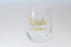Personalized Wine Glass, Bride Wine Glass