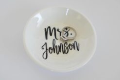 SALE Mrs Ring Dish, Bride Ring Holder